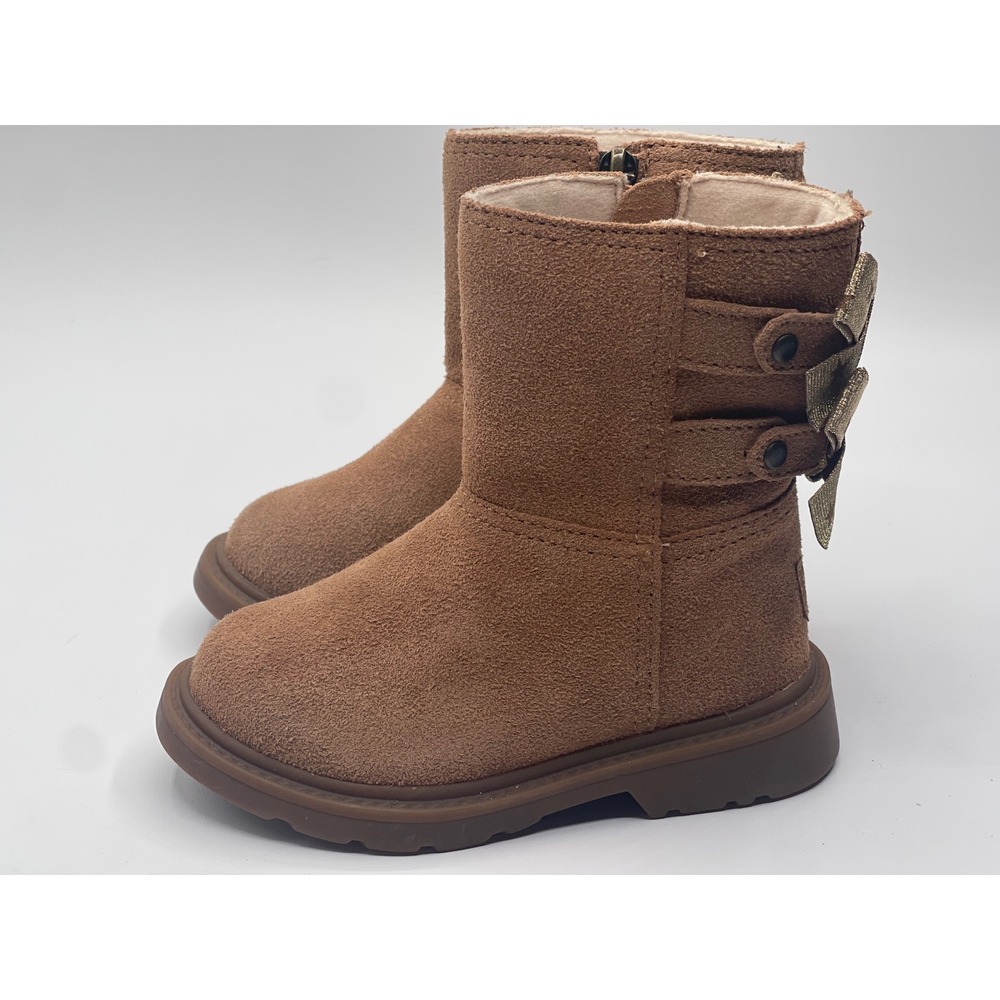 UGG Keelan Starry Night Toddler Boots tan Suede Metallic Bows 1115833T Size‎ 7